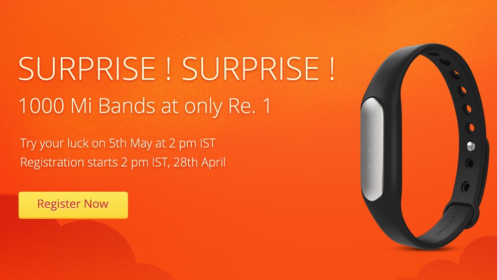 The Mi Band costs Rs 999 and will be available for Rs 1 to the firs lucky 1,000