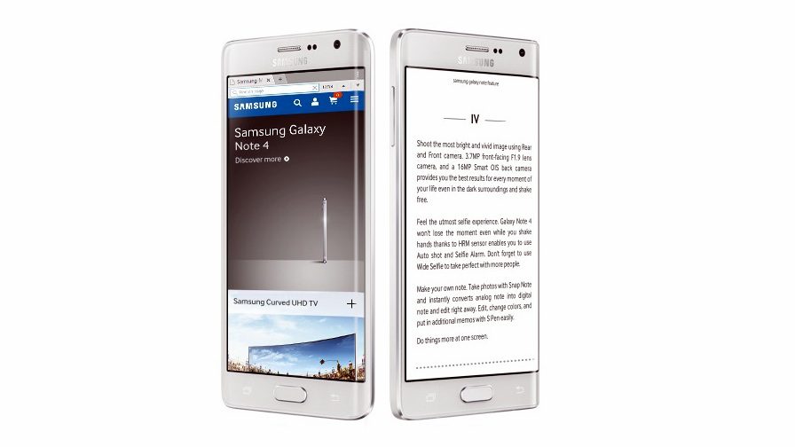 Samsung is all set to unveil the flagship smartphone(s) at the MWC 2105 (Shown above is the Galaxy Note Edge)