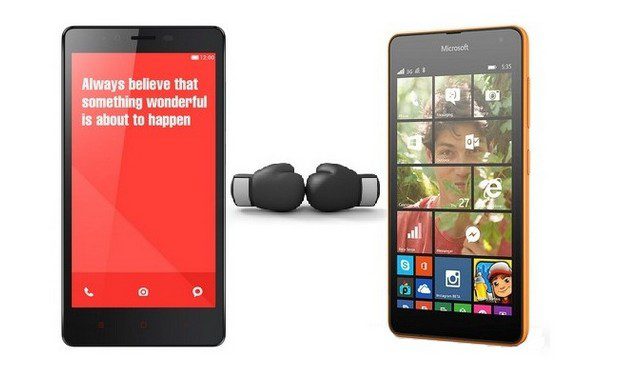 Perang smartphone anggaran: Xiaomi Redmi Note dengan Windows Lumia 535