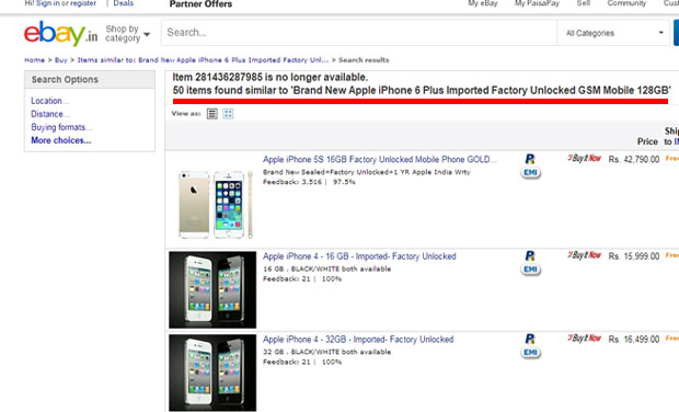 Telepon Iphone 6 Plus 128GB sempat terlihat di eBay seharga Rs 1,5 lakh 3