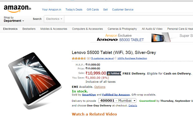 Lenovo meluncurkan tablet 7 inci baru di Amazon 3