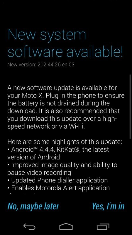 Moto X mendapat pembaruan KitKat v4.4.4 setelah Moto G dan Moto E 3