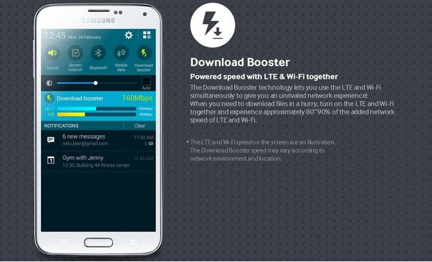 Samsung galaxy S5 ‘Download Booster’-appen togs bort av telekom
