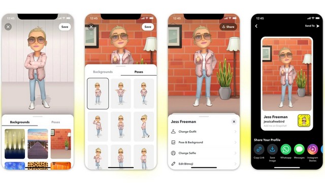 Snapchat låter dig nu lägga din Bitmoji i 3D på din profil