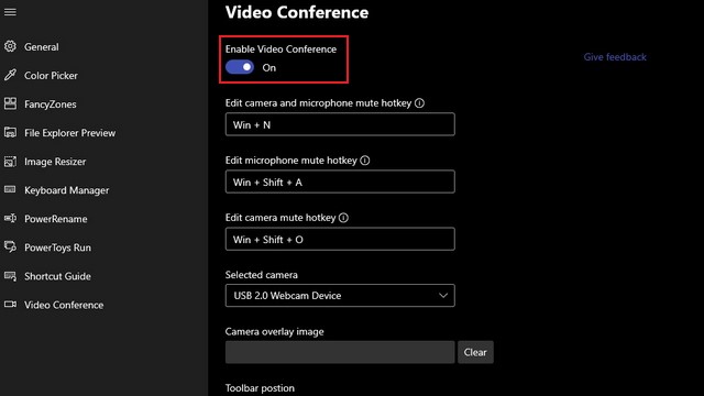 Konferensi video Powertoys
