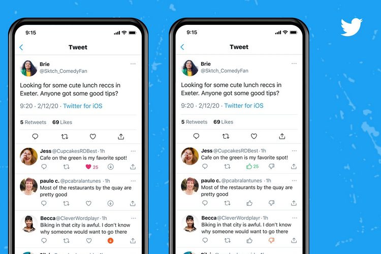 Twitter Bắt đầu kiểm tra các nút ủng hộ và phản đối trên Tweet