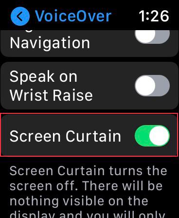 Kích hoạt Rèm màn hình trên Apple Watch