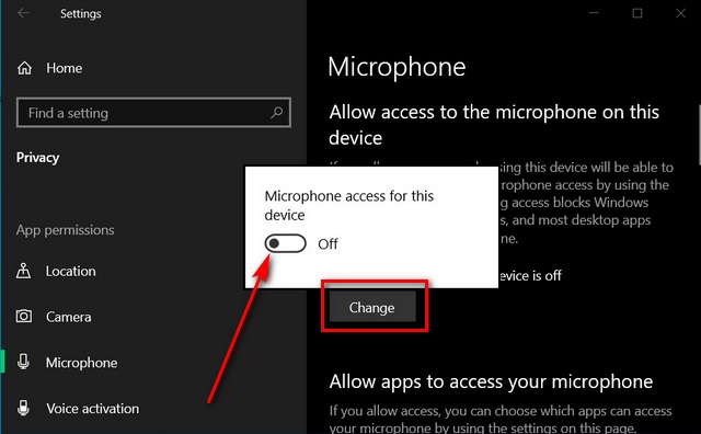Aktivera/inaktivera kamera- och mikrofonbehörigheter i Windows 10