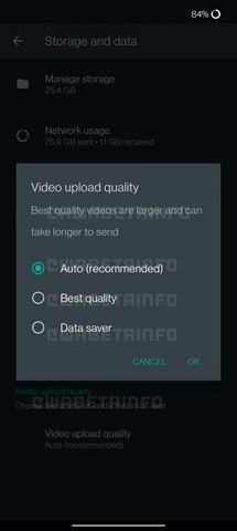 WhatsApp cho phép người dùng chọn chất lượng video trước khi gửi chúng