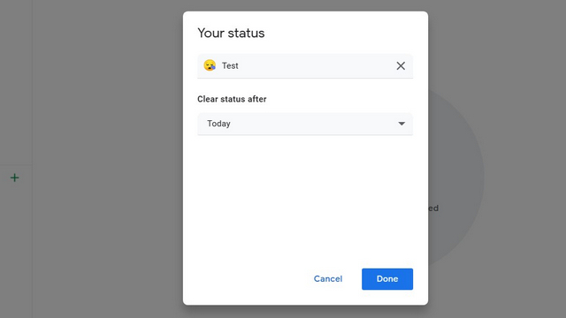 status khusus dengan emoji dan teks obrolan google