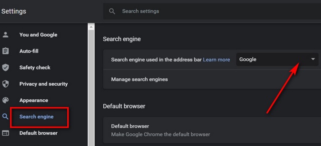 Thay đổi Công cụ Tìm kiếm Mặc định trong Chrome Windows