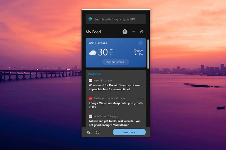 Cách tải tiện ích tin tức và thời tiết trên Microsoft Edge