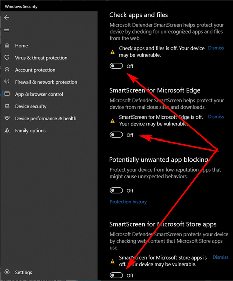 Stäng av SmartScreen-filtret i Windows 10