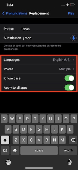 Cách phát âm tùy chỉnh trên iOS