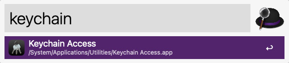 tiêu điểm tìm kiếm keychain mac