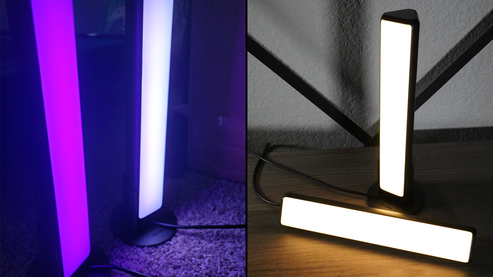 Bilah lampu Govee Flow Plus dengan opsi warna berbeda