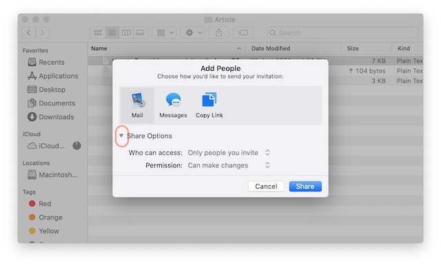 4.1 Dela filer med iCloud-fildelning på Mac