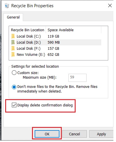 Lewati recycle bin dan hapus file langsung di Windows sepuluh