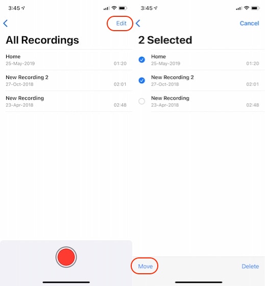 4.  Tạo và quản lý thư mục trong bản ghi âm trong iOS 14