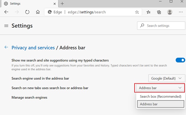Cách thay đổi công cụ tìm kiếm mặc định trên Microsoft Edge