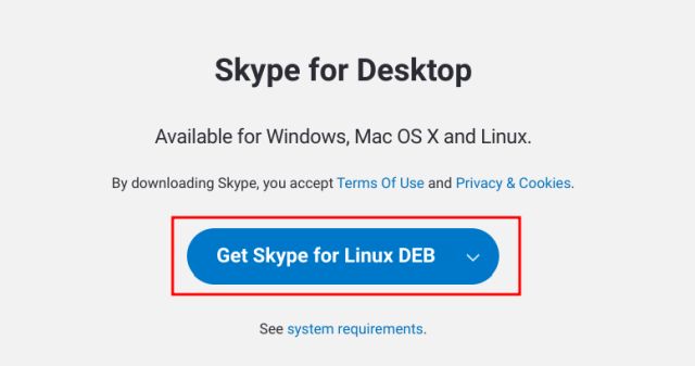 tải xuống skype linux chromebook