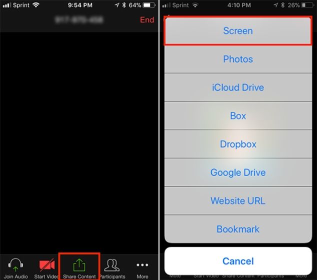 Chia sẻ màn hình của bạn khi thu phóng trên iOS và iPadOS