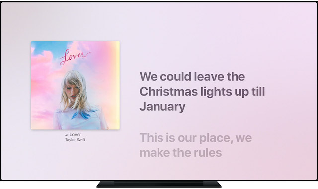 Akses Lirik Waktu yang Disinkronkan di Apple Musik milikmu Apple televisi