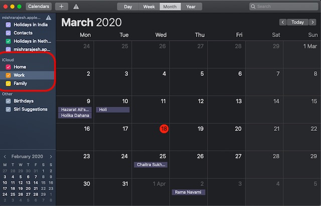 Kalender iCloud