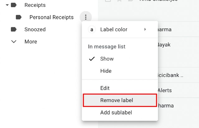 hapus label atau folder gmail