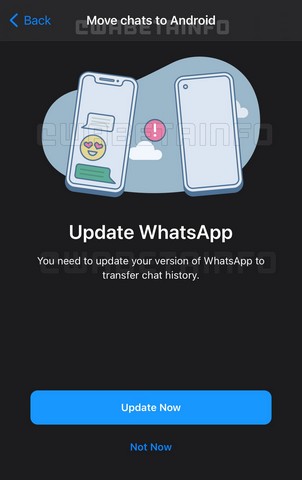 WhatsApp fungerar på plattformsoberoende chattmigrering