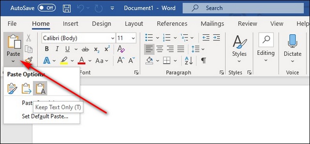 MS Word kopiera vanlig text utan formatering