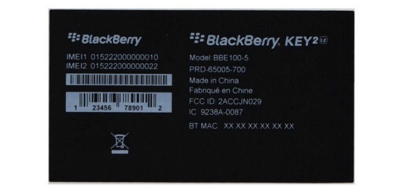 BlackBerry KEY2 LE FCC läckte