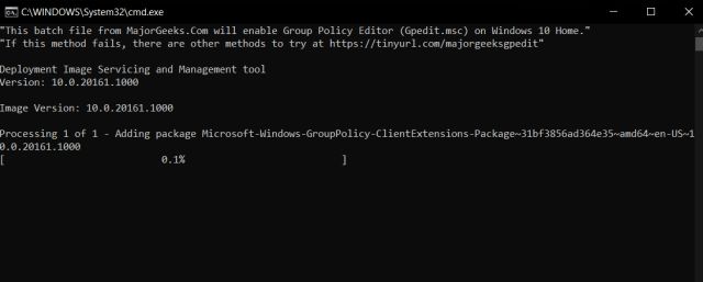Bật Trình chỉnh sửa chính sách nhóm trên Windows 10 Phiên bản Trang chủ