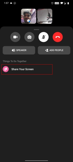 Bagikan layar saat panggilan video Messenger aktif