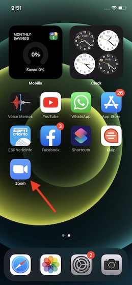 Luncurkan aplikasi Zoom di iPhone Anda