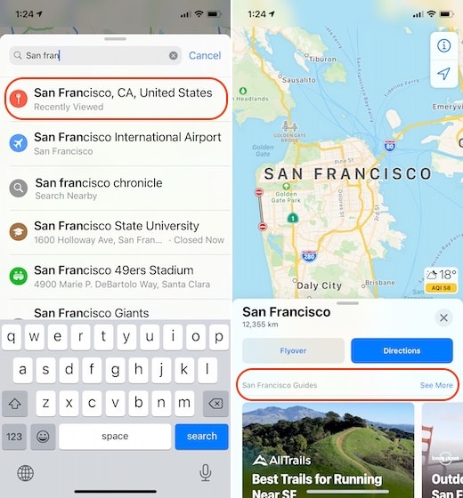 1.  Sử dụng Tính năng Hướng dẫn Mới trong Apple Bản đồ