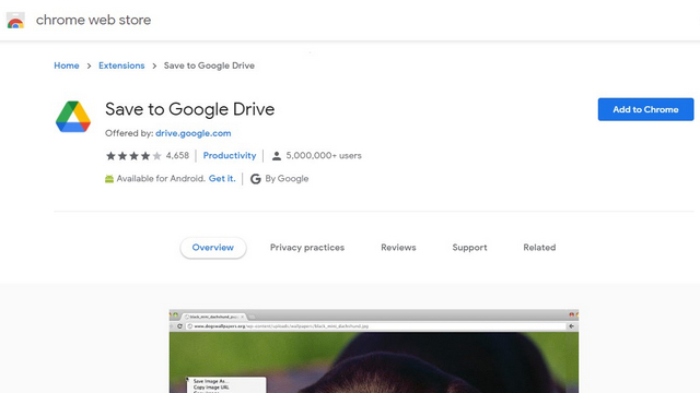 lưu vào tiện ích mở rộng chrome của google drive