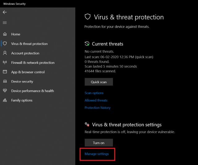Ruang kosong Windows Antivirus Pembela aktif Windows 10 Menggunakan Registri