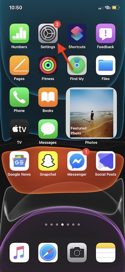 Öppna appen Inställningar på din iPhone