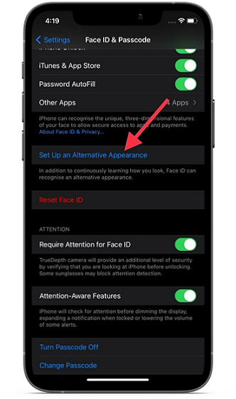 Konfigurera ett alternativt gränssnitt på iPhone