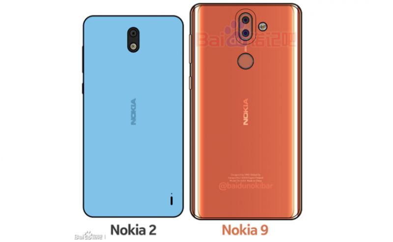 Hình ảnh rò rỉ của Nokia 2 và Nokia 9 (Ảnh: Baidu)