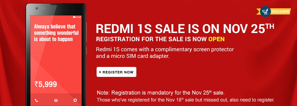 Penjualan terakhir Redmi 1S hari ini, Note akan dijual mulai 2 Desember 3