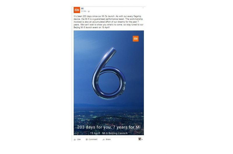 Xiaomi Mi 6 ra mắt lời mời