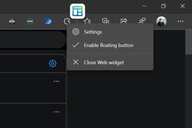 Microsoft Edge Lihat Gadget Pencarian Desktop Mengambang