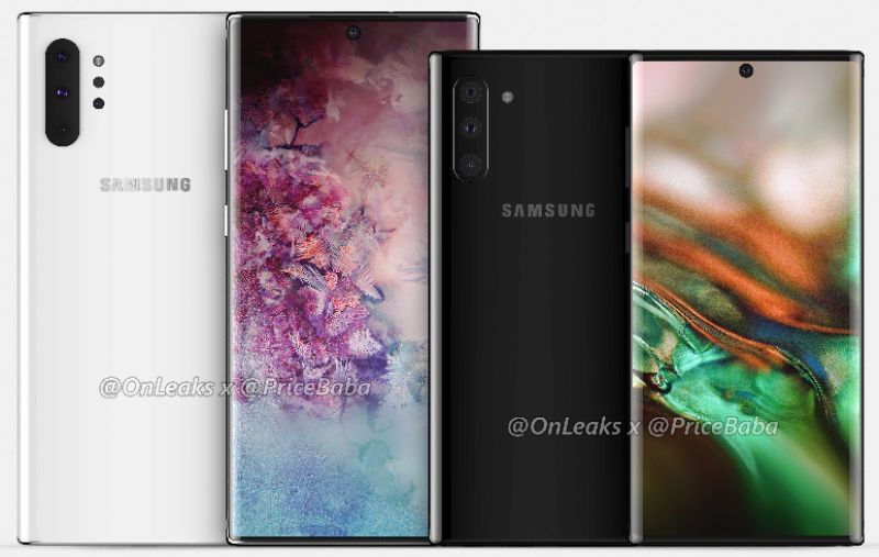 Samsung Galaxy Note 10 renderar Pro