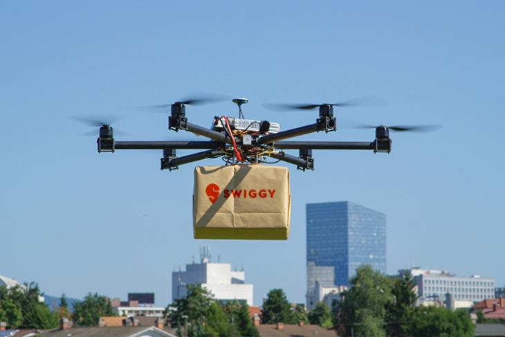 Swiggy mengantarkan makanan di India oleh Drone