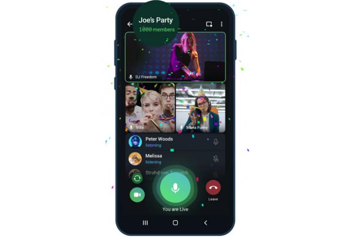 Telegram Update Lägger till gruppsamtal med 1000 tittare, kontrollerar videouppspelningshastighet och mer
