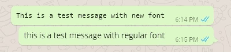 WhatsApp nytt teckensnitt