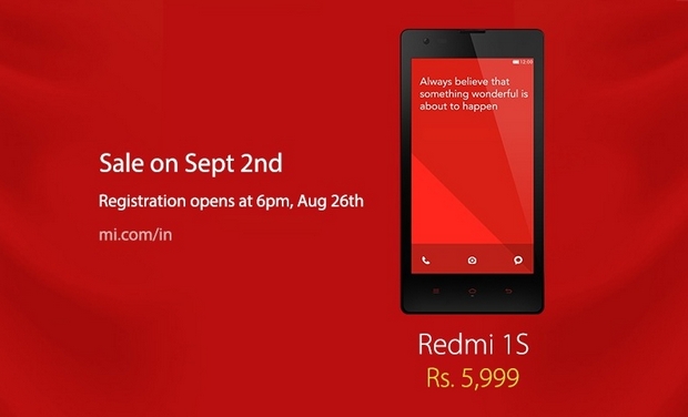 Xiaomi memotong harga Redmi 1S menjadi Rs 5,999 2