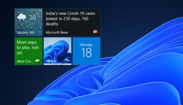Nhận ô trực tiếp trên Windows 11 (tháng 10 năm 2021)